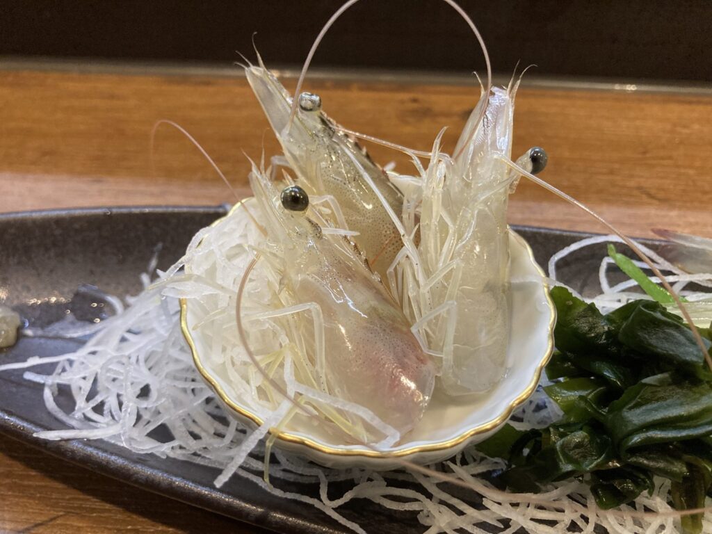 いわき産バナメイエビの刺身